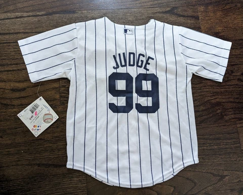 Aaron Judge #99 NY Yankees White Pinstripes KIDS Toddler Jersey Sz 3T Cover