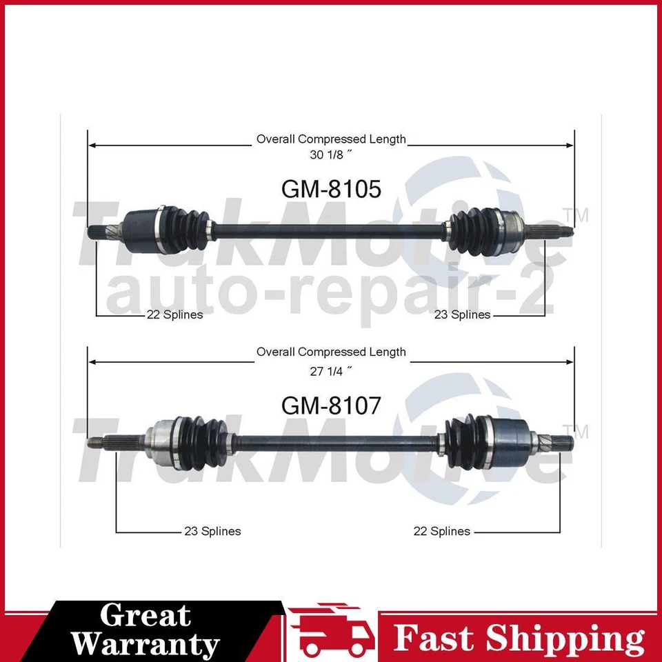Передний левый передний правый вал оси CV для Chevrolet Sprint TrakMotive 1991–1991 годов выпуска - Изображение 1 из 3