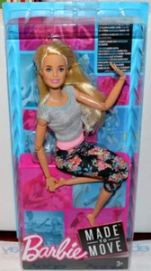 MUÑECA BARBIE 2017 MADE TO MOVE CABELLO RUBIO ARTICULADO FLORAL LEGGINGS ROSA/GRIS - Imagen 1 de 5