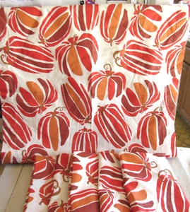 Crate and Barrell Cloth Napkins Lot of 6 PUMPKINS Zero Waste Cotton/Linen - Picture 1 of 4