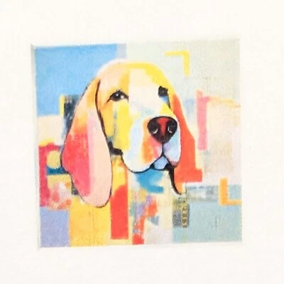 Arte de pared abstracto 12" x 12" - NUEVO arte para perros para habitación pequeña multicolor abstracto. Foto 1 de 4