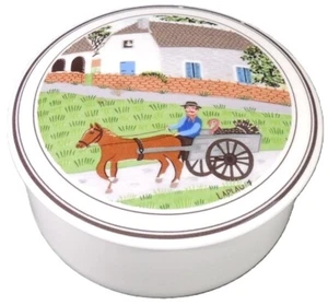 Vintage Porzellan Villeroy & Boch Design Naif Schmuckdose Pferd & Wagen & Türkei - Bild 1 von 6