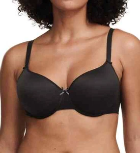 NWT Chantelle 1241 Basic Invisible Memory Foam T-Shirt Bra 32DD Black - Picture 1 of 3