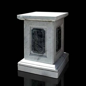 Classic Column Base In Carrara Marble B.60Cm H.80Cm - Picture 1 of 2