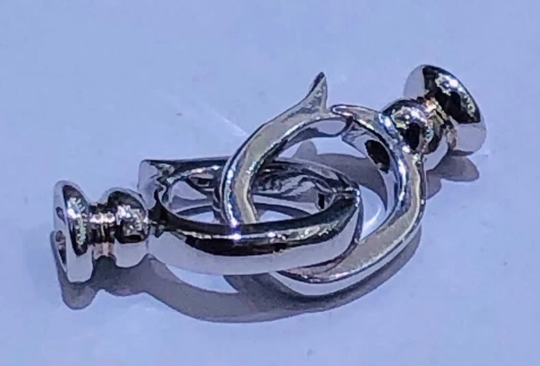 Fecho de ouro maciço 14K puro AU585 para pulseira colar joias descobertas faça você mesmo tamanho 3 - Imagem 1 de 4