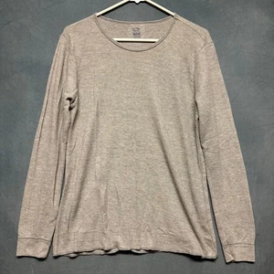 VTG Fruit of the Loom Waffle Knit Thermal Shirt Long Sleeve Grunge Thrashed Gray - Picture 1 of 8