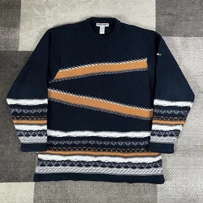 Y2K Phat Farm Chunky Knit Sweater Mens Size XL Black Multicolor Coogi Style - Image 1 of 4