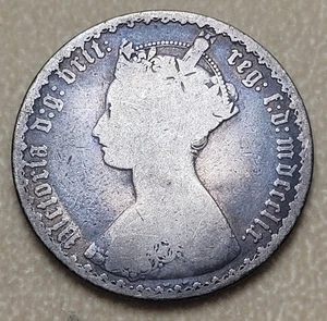 UK Britain 1859 Victoria Gothic Florin MDCCCLIX Original Old Cabinet Toning - Bild 1 von 2