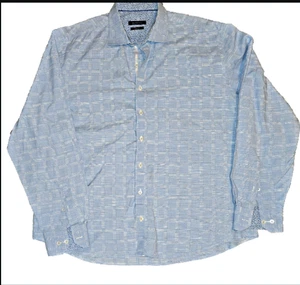 Bugatchi Shirt Mens Large Shaped Fit Long Sleeve Button Up Floral Trim Casual - Bild 1 von 9