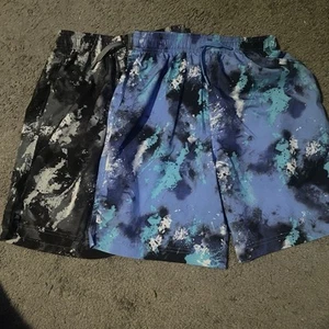 Lot of 2 EUC Boy's Athletic Works Abstract Pattern Soccer Shorts XL 14/16 - Picture 1 of 4