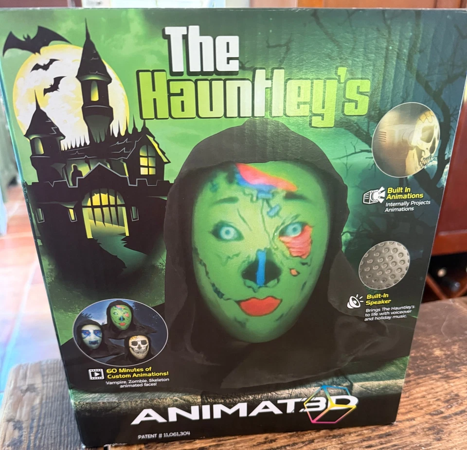 ANIMAT3D Mindscope The Hauntley's Talking Animated Haunted Head with Built in...