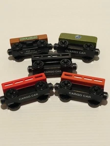 Quarry Cargo Pop Out Car x 5 Thomas The Tank Engine Wooden Railway Magnet Train - Picture 1 of 15
