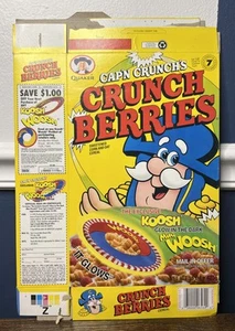 Vtg 1996 Quaker Cap'n Crunch Crunch Berries Mini Woosh Offer Flat Cereal Box - Picture 1 of 2