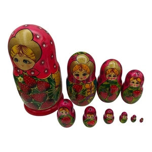 Russische Künstler verschachtelte große Puppen Matroschka Set 10 Teile handbemalt - Bild 1 von 18