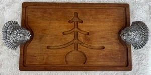 Bruce Fox Truthahngriff geschmiedetes Aluminium Holzschnitzerei Tablett - Bild 1 von 6