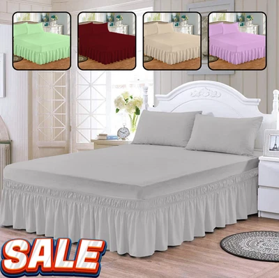 Extra Deep Poly-Cotton Valance Fitted Sheet Single Double King Bed Sheets - Image 1 of 4