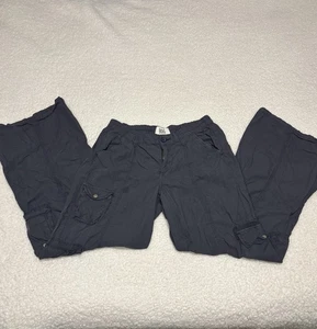 BDG Damen Hose blau Cargo weites Bein geraffte Details - Bild 1 von 10