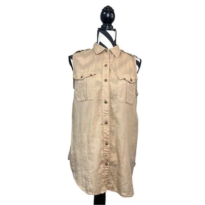 Denim & Supply Ralph Lauren 100% хлопок размер M сафари топ без рукавов на пуговицах - Изображение 1 из 4