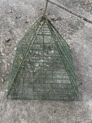 Vintage Wire Pyramid Bait Trap – Pinfish / Minnow Fishing Cage - Image 1 of 4