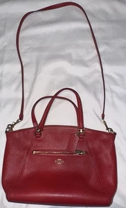 Authentische rote Coach Prairie Pebble Leder Handtasche Umhängetasche Handtasche - Bild 1 von 12