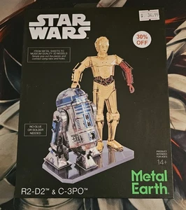 Kit Modelo Acero Corte Láser 3D Metal Tierra Star Wars C-3PO y R2-D2 Nuevo - Imagen 1 de 4