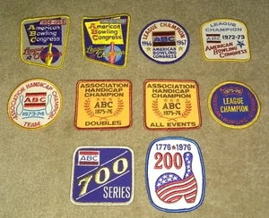 Vintage American Bowling Congress League Champion Shirt Patches 1950's to 1970's - Picture 1 of 4