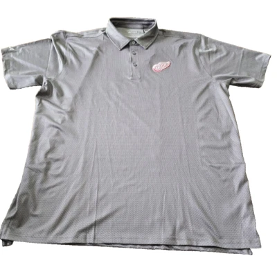 NWT Antigua Men's Detroit Red Wings Ellipse Polo Carbon Color Size 2XL - Image 1 of 4