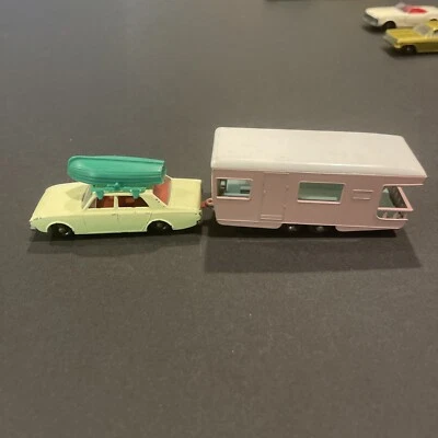 Matchbox Lesney No. 45 Ford Corsair with Roof Rack and Boat / 23 Caravan Trailer - Image 1 of 4