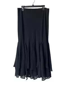 VTG MSK Fairy Grunge Maxi Skirt Size L Ruffle Witchy Whimsigoth Tiered Pull On - Picture 1 of 8