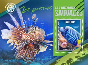Central African Rep 2019 MNH Fish Stamps Fishes Emperor Angelfish 1v S/S - Picture 1 of 1