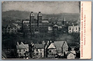 Postcard Washington PA c1908 Washington & Jefferson College to Kittanning PA - Picture 1 of 2
