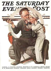 Correo por la noche del sábado 19 de agosto de 1922 Norman Rockwell cubierta impresión barco Ahoy - Imagen 1 de 2