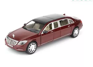 Modellino auto pressofuso 1:24 giocattolo Mercedes Maybach S600 berlina nuovo in scatola rosso regalo - Foto 1 di 8