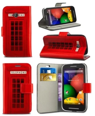 Red Telephon Box Vintage Design Wallet Phone Case For Alcatel Pixi 4 (4.0") 4034 - Image 1 of 4