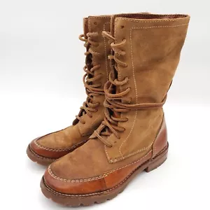 Frye Owen (Womens Size 7 B) Brown Suede Leather Lace Up Mid Calf Outdoor Boots - Picture 1 of 9