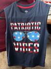 Way To Celebrate! Boys Size M 8 Tank Top 'Patriotic Vibes' Red, White & Blue