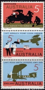 1969 50th Anniversary Of First Flight Australia To UK Strip Of 3 MNH, Clean - Bild 1 von 1