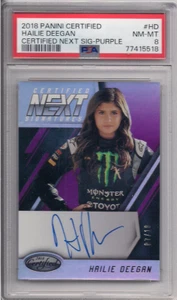2018 Certified #NEXT-HD Hailie Deegan Next Signatures Auto Purple 7/10 PSA 8 - Picture 1 of 1