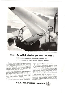 1959 Print Ad Bell Telephone System Where do guided missiles get their brains? - Picture 1 of 1