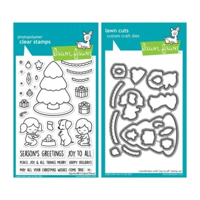 Lawn Fawn "JOY TO ALL solo estampillas transparentes O paquete de estampillas y troqueles 2021 Foto 1 de 2