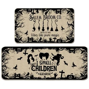 Halloween Kitchen Mats Witches Kitchen Rugs Set of 2 - I Smell Children Hallo... - Picture 1 of 6