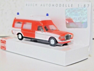 Busch 1/87 52201 1977 Mercedes VF 123 High Top Ambulance Undecorated NIB  - Image 1 of 4