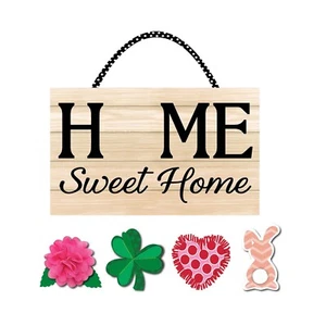 Percha de puerta de hoja perenne intercambiable Spring Home Sweet Home 2DHB1725 - Imagen 1 de 6