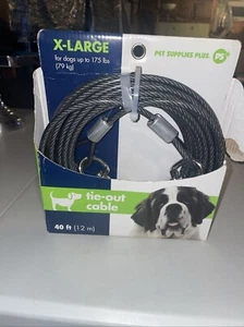 Pet Supplies Plus XL Gray Dog Tie-Out Cable 40 Ft Up To 175lbs. - Picture 1 of 4