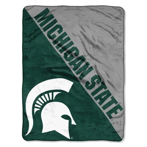 Michigan State Spartans 46x60 Micro Raschel Halftone Throw Blanket [NEW] Fleece Cover