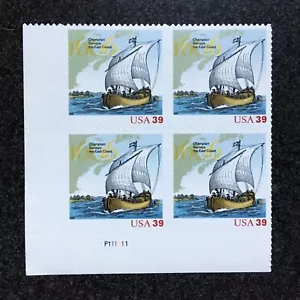 2006USA #4073 39c Samuel de Champlain- Plate Block of 4 Mint (P111111) - Picture 1 of 3