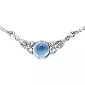 Collana In Argento Sterling 925 Con Nodo Celtico E Scelta Di Pietra Preziosa - Foto 1 di 37