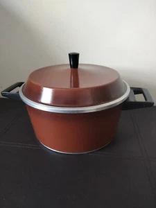 Vintage Picquot Ware Aluminiumguss Auflaufform & Deckel braun 5 Lt England  - Bild 1 von 14