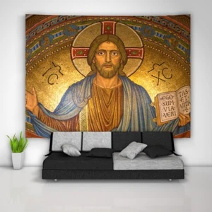 Christ Religion Tapestry Art Wall Hanging Sofa Table Bed Cover Posterr - Picture 1 of 11