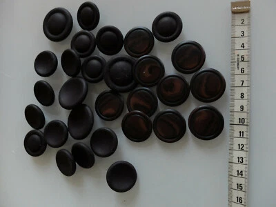 29 schöne aubergine farbene Ösenknöpfe 2 Formen versch. Größen 80er Jahre - Bild 1 von 4